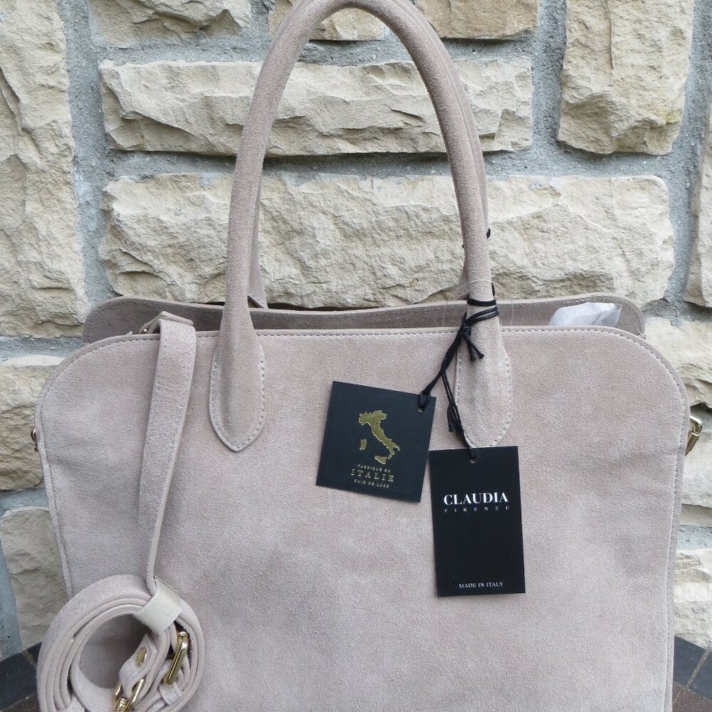 Claudia Firenze Women's NWT Anna Lou Suede Tote - Taupe